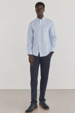 Pedro del Hierro Camisas-Camisa riscas que não pode ser passada a ferro + resistente a manchas Azul