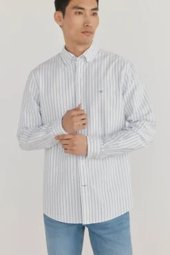 Pedro del Hierro Camisas-Camisa às riscas iconic oxford Branco