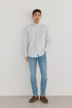 Pedro del Hierro Camisas-Camisa às riscas iconic oxford Branco