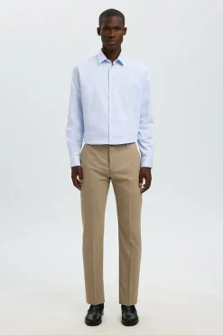 Selected Camisas|Camisas Clássicas-Camisa Slim Fit de vestir Azul