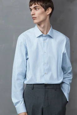 Selected Camisas|Camisas Clássicas-Camisa Slim Fit de vestir Azul