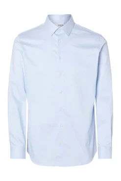 Selected Camisas|Camisas Clássicas-Camisa Slim Fit de vestir Azul