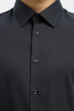 Selected Camisas|Camisas Clássicas-Camisa Slim Fit de vestir Preto