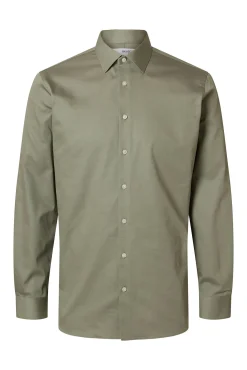 Selected Camisas|Camisas Clássicas-Camisa Slim Fit de vestir Verde