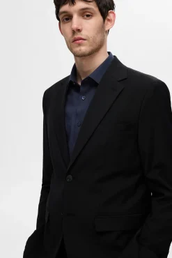 Selected Camisas|Camisas Clássicas-Camisa Slim Fit de vestir Azul