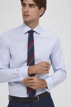 Pedro del Hierro Camisas|Camisas Clássicas-Camisa social com botões de punho, não resistente ao ferro e às manchas, corte simples e à medida Azul
