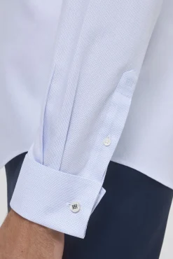 Pedro del Hierro Camisas|Camisas Clássicas-Camisa social com botões de punho, não resistente ao ferro e às manchas, corte simples e à medida Azul