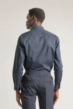 PuroEGO Camisas|Camisas Clássicas-Camisa social de popeline de regular fit Azul