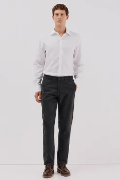 Cortefiel Camisas|Camisas Clássicas-Camisa social de sarja fácil de passar Branco