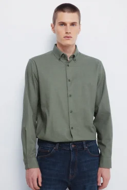 Springfield Camisas|Camisas Clássicas-Camisa social estruturada bicolor bege