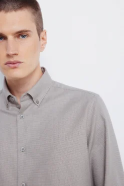 Springfield Camisas|Camisas Clássicas-Camisa social estruturada bicolor cru