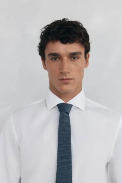 Pedro del Hierro Camisas|Camisas Clássicas-Camisa social estruturada slim fit, resistente a manchas e que não precisa passar Branco