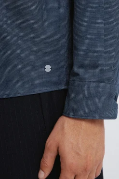 Springfield Camisas|Camisas Clássicas-Camisa social estruturada bicolor azul