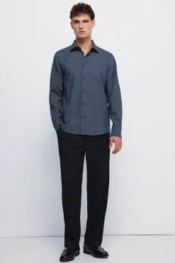 Springfield Camisas|Camisas Clássicas-Camisa social estruturada bicolor azul