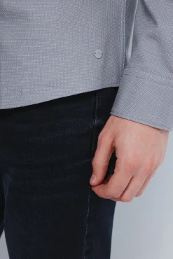 Springfield Camisas|Camisas Clássicas-Camisa social estruturada bicolor cinzento