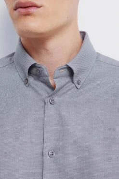 Springfield Camisas|Camisas Clássicas-Camisa social estruturada bicolor cinzento