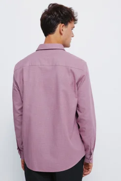 Springfield Camisas|Camisas Clássicas-Camisa social estruturada bicolor rosa