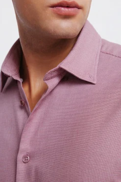 Springfield Camisas|Camisas Clássicas-Camisa social estruturada bicolor rosa
