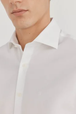 Pedro del Hierro Camisas|Camisas Clássicas-Camisa social lisa que não pode ser passada a ferro + resistente a manchas Branco