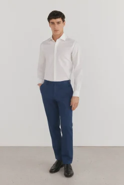 Pedro del Hierro Camisas|Camisas Clássicas-Camisa social lisa que não pode ser passada a ferro + resistente a manchas Branco