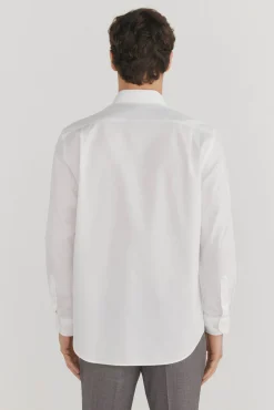Pedro del Hierro Camisas|Camisas Clássicas-Camisa social lisa que não pode ser passada a ferro + resistente a manchas Branco