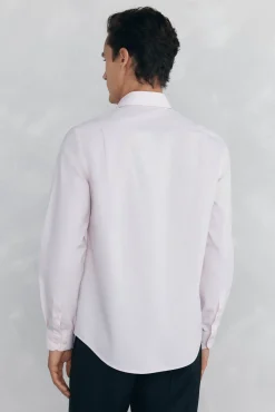 Pedro del Hierro Camisas|Camisas Clássicas-Camisa social lisa que não pode ser passada a ferro + resistente a manchas Rosa