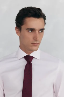 Pedro del Hierro Camisas|Camisas Clássicas-Camisa social lisa que não pode ser passada a ferro + resistente a manchas Rosa