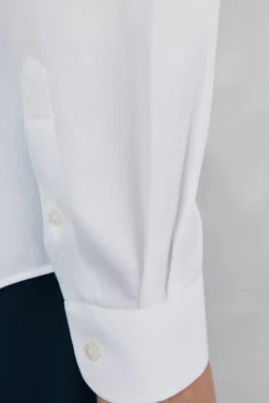Pedro del Hierro Camisas|Camisas Clássicas-Camisa social lisa que não pode ser passada a ferro + resistente a manchas Branco