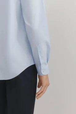 Pedro del Hierro Camisas|Camisas Clássicas-Camisa social lisa que não pode ser passada a ferro + resistente a manchas Azul