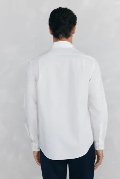 Pedro del Hierro Camisas|Camisas Clássicas-Camisa social lisa que não pode ser passada a ferro + resistente a manchas Branco