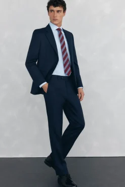 Pedro del Hierro Camisas|Camisas Clássicas-Camisa social lisa que não pode ser passada a ferro + resistente a manchas Azul