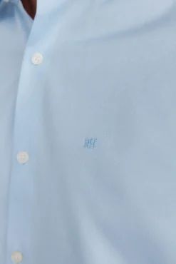 Pedro del Hierro Camisas|Camisas Clássicas-Camisa social lisa que não pode ser passada a ferro + resistente a manchas Azul