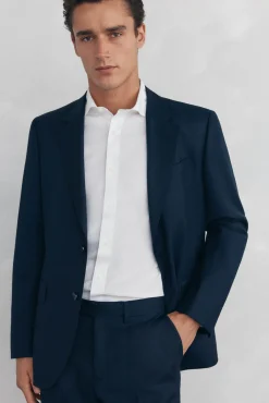 Pedro del Hierro Camisas|Camisas Clássicas-Camisa social lisa, slim fit, resistente a manchas e não engomada Branco
