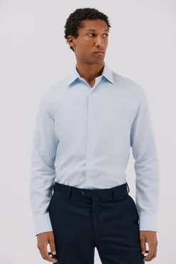 Cortefiel Camisas|Camisas Clássicas-Camisa social pied-de- pied-de-poule tencel Azul