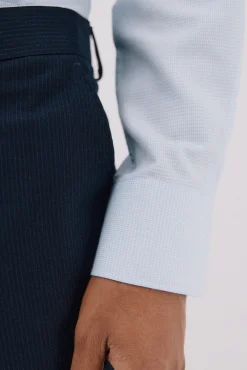 Cortefiel Camisas|Camisas Clássicas-Camisa social pied-de- pied-de-poule tencel Azul