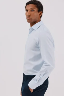 Cortefiel Camisas|Camisas Clássicas-Camisa social pied-de- pied-de-poule tencel Azul