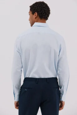 Cortefiel Camisas|Camisas Clássicas-Camisa social pied-de- pied-de-poule tencel Azul