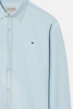 Silbon Camisas-Camisa sport denim Azul
