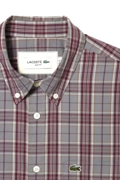 Lacoste Camisas-Camisa stretch estampada xadrez para homem Multicolorido