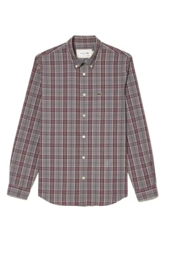 Lacoste Camisas-Camisa stretch estampada xadrez para homem Multicolorido