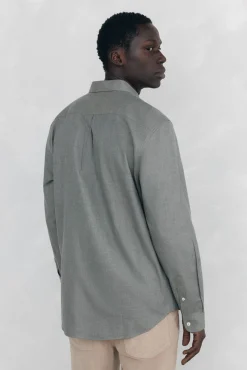 Pedro del Hierro Camisas-Camisa Tencel lisa mesclada Verde