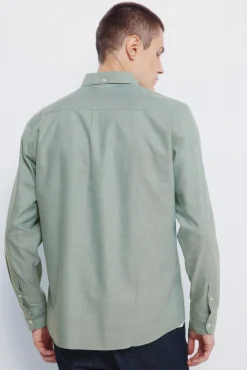 Springfield Camisas-Camisa Tencel Oxford bege