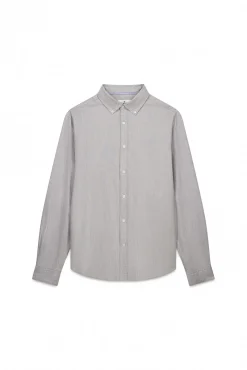 Springfield Camisas-Camisa Tencel Oxford cinzento
