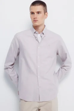Springfield Camisas-Camisa Tencel Oxford bege