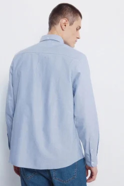 Springfield Camisas-Camisa Tencel Oxford azul