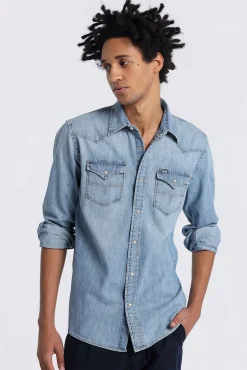 Lois Camisas-Camisa Texana azul