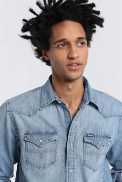 Lois Camisas-Camisa Texana azul
