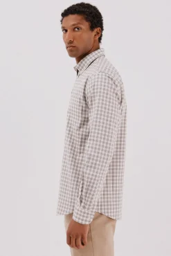 Cortefiel Camisas-Camisa twill xadrez Tostado