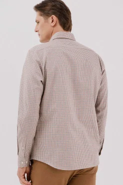 Cortefiel Camisas-Camisa twill xadrez Laranja