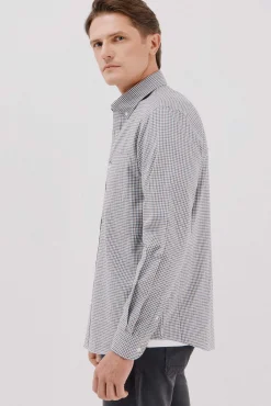 Cortefiel Camisas-Camisa twill xadrez Azul